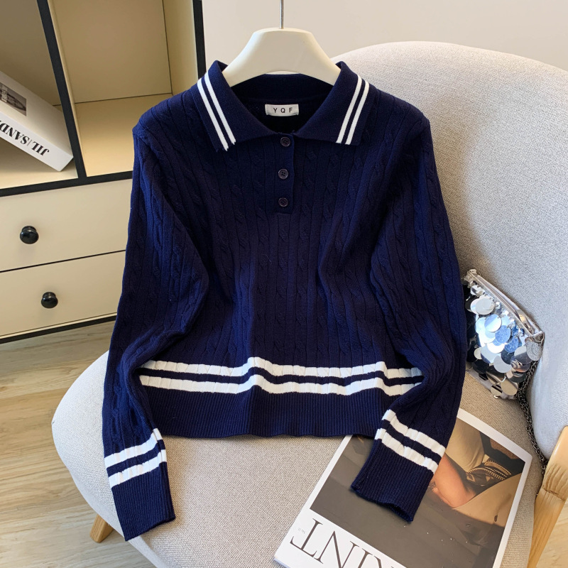 Damen Strickpullover Mit Polokragen Für Den Lässigen Herbst-look_voghion.com