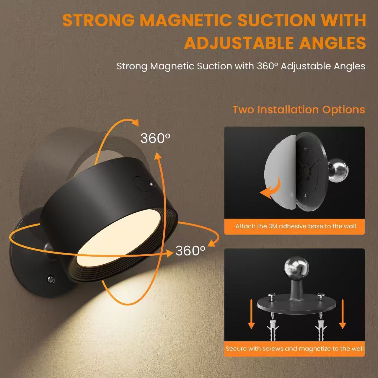 2026 New Model Universal Bracket Ambient Light Ball Head Rgb 16-Color Lighting Modes with Remote Control Wall Lamp Projection Light