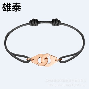 Foreign trade Europe and the United States titanium steel high color retention can be a generation of hair pull-out high-quality Tide brand jewelry hand rope jewelry wholesale