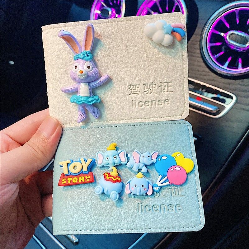 Driver's License Protective Cover Girl's Advanced Sense Cute Card Cover Strawberry Bear Driving License Two-in-One Driving License