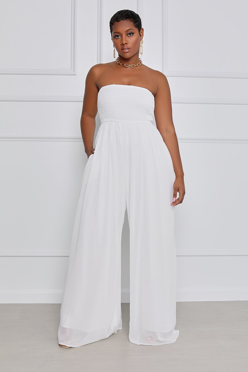 Wide-Leg Chiffon High-Waist Jumpsuit NSXHX76760