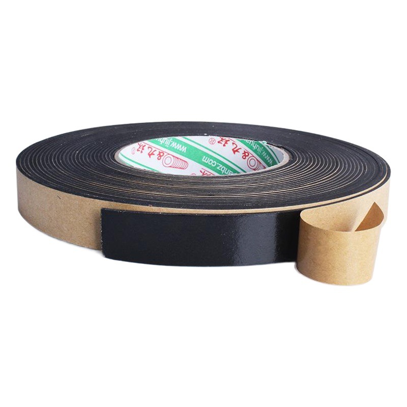 Nueve Anillo de 3mm de espesor 1CM-1M * 5m de una sola cara negro cinta de esponja de espuma EVA tira de sellado de amortiguación