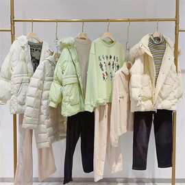 2022冬恩瑞妮休闲保暖御寒外套白鸭绒羽绒服双面妮子品牌折扣尾货