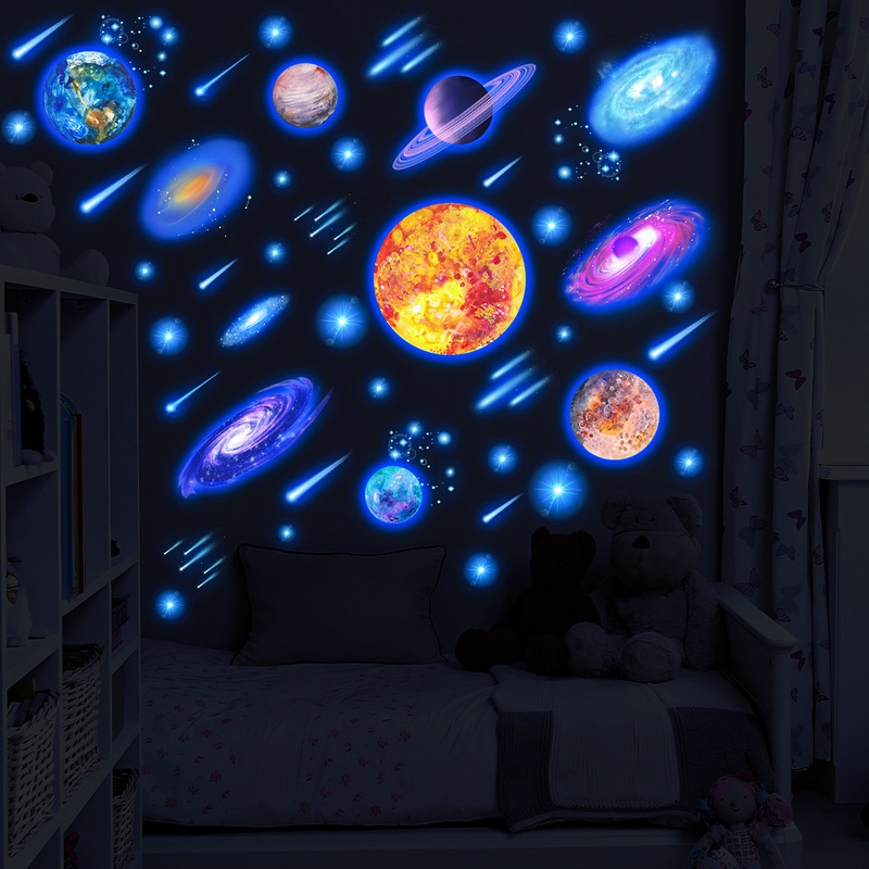 カラフルな太陽系ブラックホール星空発光蛍光ステッカー絵画子供部屋の寝室の天井美化装飾|undefined
