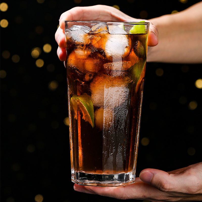 Taza de vidrio, taza de agua, taza octogonal, taza de té de leche gruesa, taza de Gibraltar, taza de jugo de leche, taza de cóctel