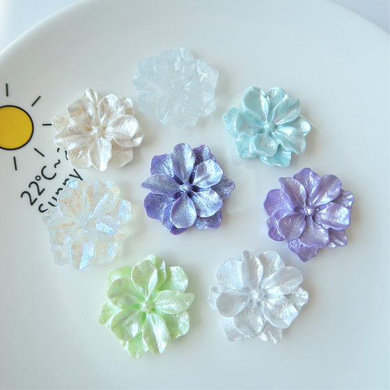 Vintage Pearlescent Three-dimensional Five-petal Flower Resin Accessories DIY Phone Case Hairpin Material Flower Accessories