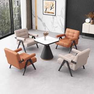 Sales Office Negotiation Table and Chair Light Luxury Modern Negotiation Table Beauty Salon Negotiation Sales Department Reception One Table and Four Chairs Combination