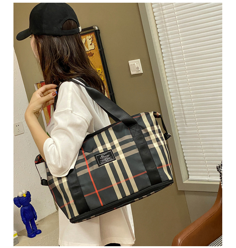 Women's Classic Style Stripe Oxford Cloth Travel Bags display picture 4