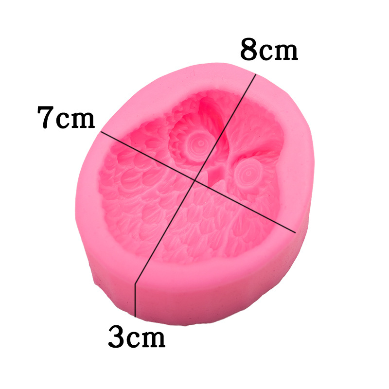 DIY gran búho molde de silicona para hornear chocolate aromaterapia creativa arcilla yeso