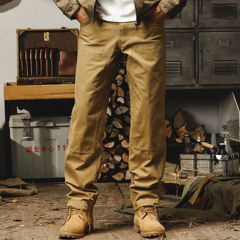 American Style Heavy Retro Logging Pants Men's Autumn Loose Straight cleanfit Old Casual Work Pants Men's
