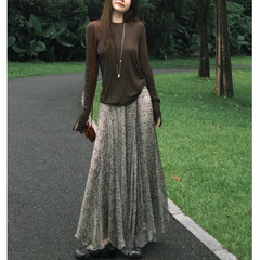 韩系独特超好看T恤长裙两件套装裙女早秋2025超火ootd穿搭一整套