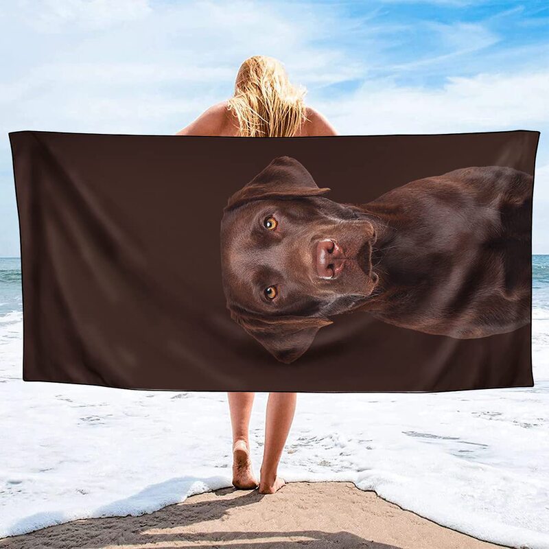Cross Border Chocolate Labrador Children Beach Towel Adult Seaside Bath Towel Sports Fitness Towel Wholesale Cross Border Chocolate Labrador Children Beach Towel Adult Seaside Bath Towel Sports Fitness Towel Wholesale