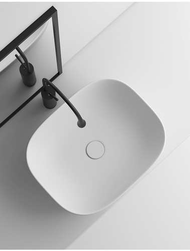 Modern Simple European Style Countertop Oval Sink Ceramic Washbasin Creative Personalized Matte White Art Sink