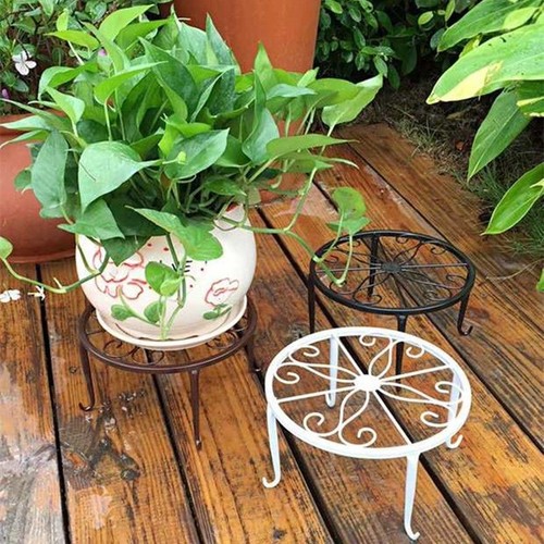 Labeling Iron Wrought Flower Stand Round Floor Cushion Indoor Balcony Desktop Desk Green Pothos Living Room Plant Stand Elevation