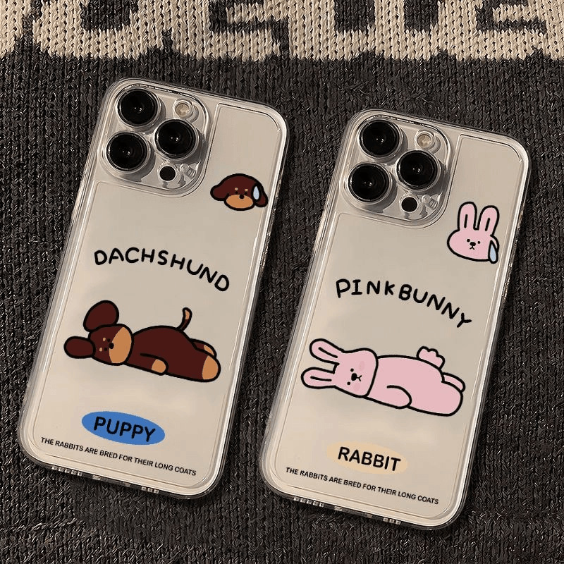 Cute Couple Puppy Suitable for Apple 16Promax Mobile Phone Case Iphone15/14 Cute 13 Couple 12/XS