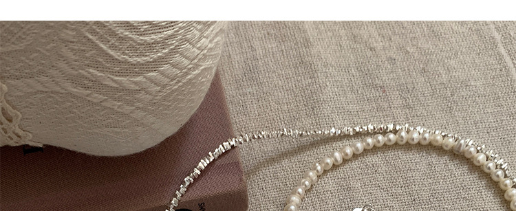 Sucré Style Simple Forme De Cœur Perle D'eau Douce Argent Sterling De Gros Bracelets Collier display picture 79