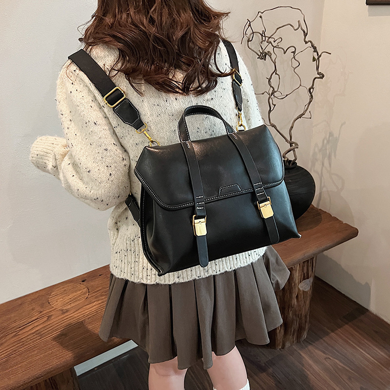 Bolsos para mujer 2024 nuevo maletín portátil de gamuza retro de color en contraste, bolso de cercanías, bandolera de un solo hombro