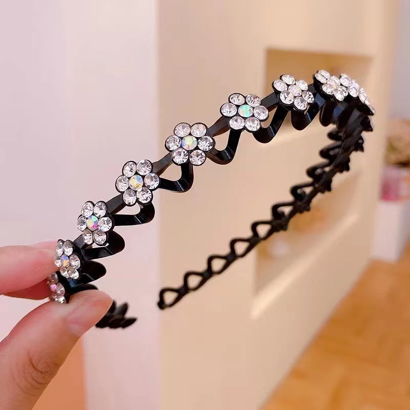 Cabello roto acabado artefacto Diadema con dientes accesorios para el cabello lavado de la cara onda diadema flequillos diadema horquilla antideslizante accesorios de horquilla