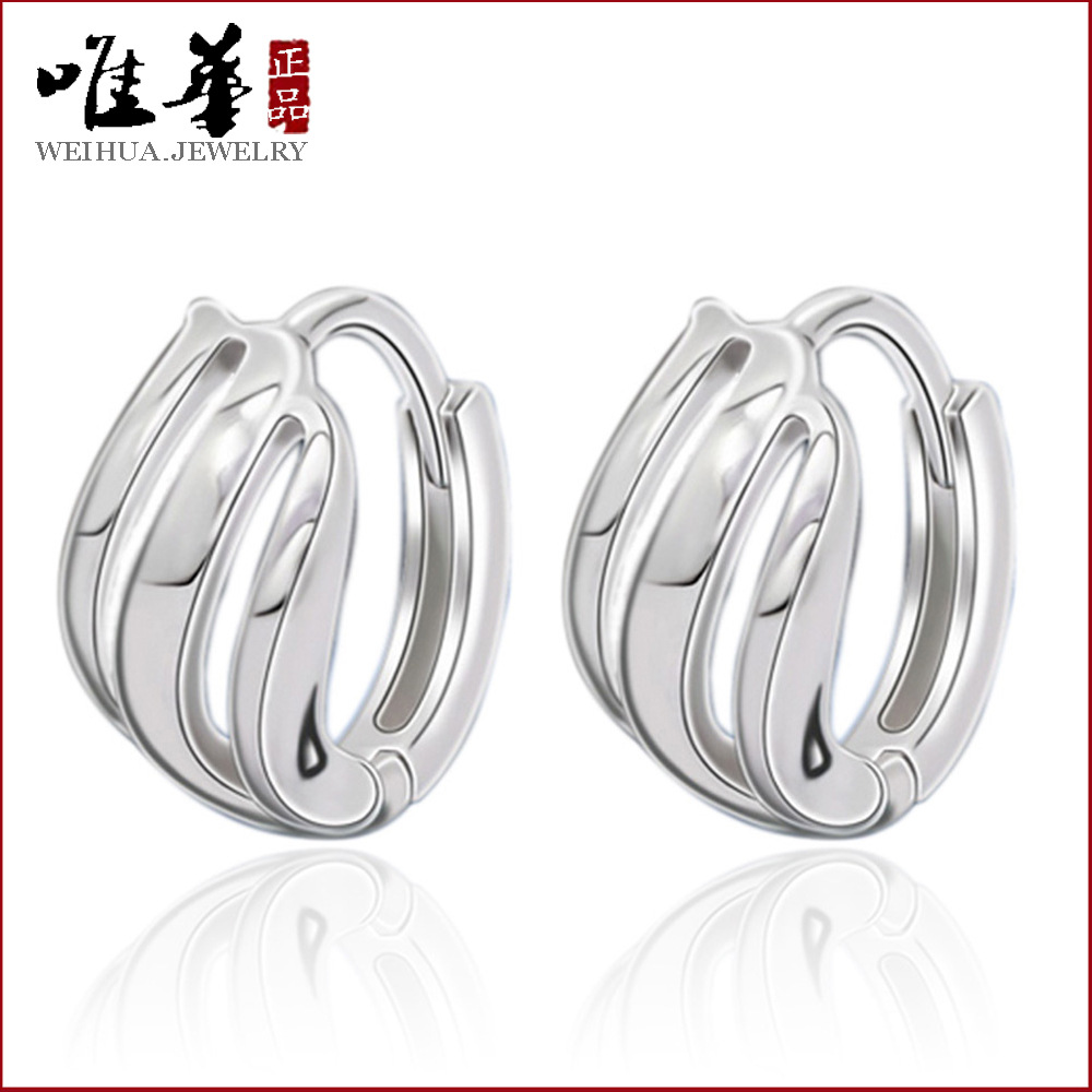 唯华 螺纹耳环 女款 银耳饰品 时尚韩国版时尚气质首饰 厂家批发
