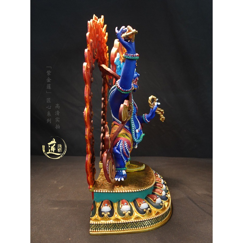紫金蓮チベットチベット伝ネパール工芸職人心彩絵金剛手置物用品車載|undefined