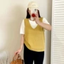 无袖秋款镂空v领上衣