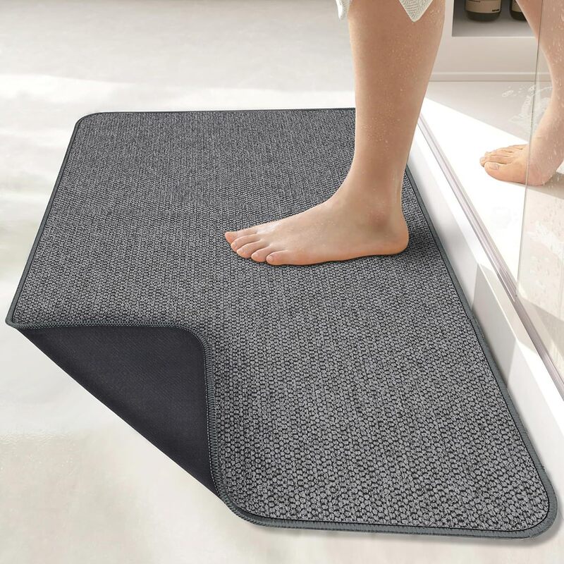Bathroom Carpet Mat Absorbent Quick Dry Rubber Backing Washable Shower Floor Mat Bathroom Home Decor Accessories Bath Mat
