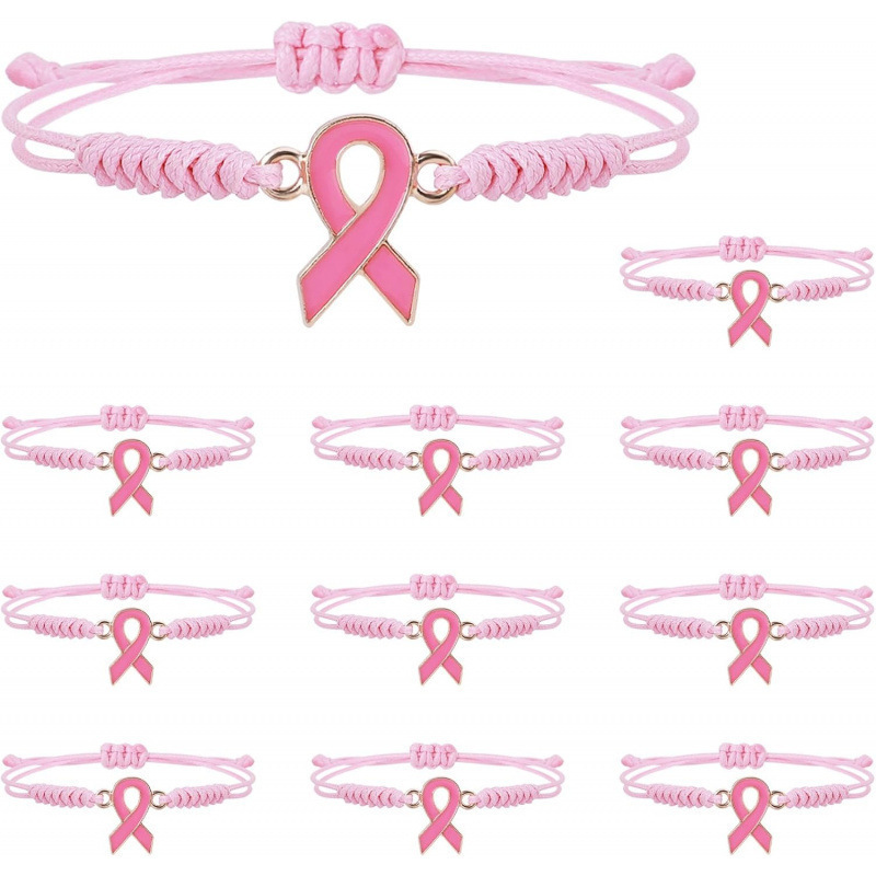 Breast Care Day: Women's Health, Breast Prevention, Handmade Braided Bracelet, Personalized Hot-Selling in Stock