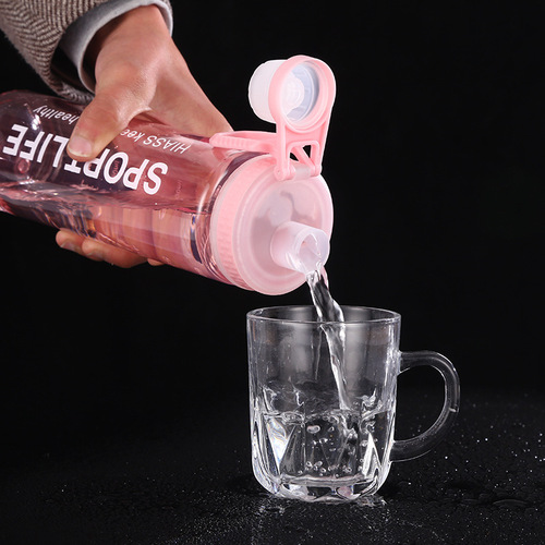 Large-capacity outdoor sports kettle, portable, hand-held plastic water cup, advertising gift, foreign trade model, space kettle, Dundun