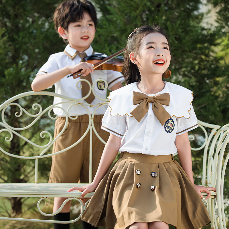幼兒園園服夏裝小學生校服英倫套裝一年級班服兒童運動兩件套春夏