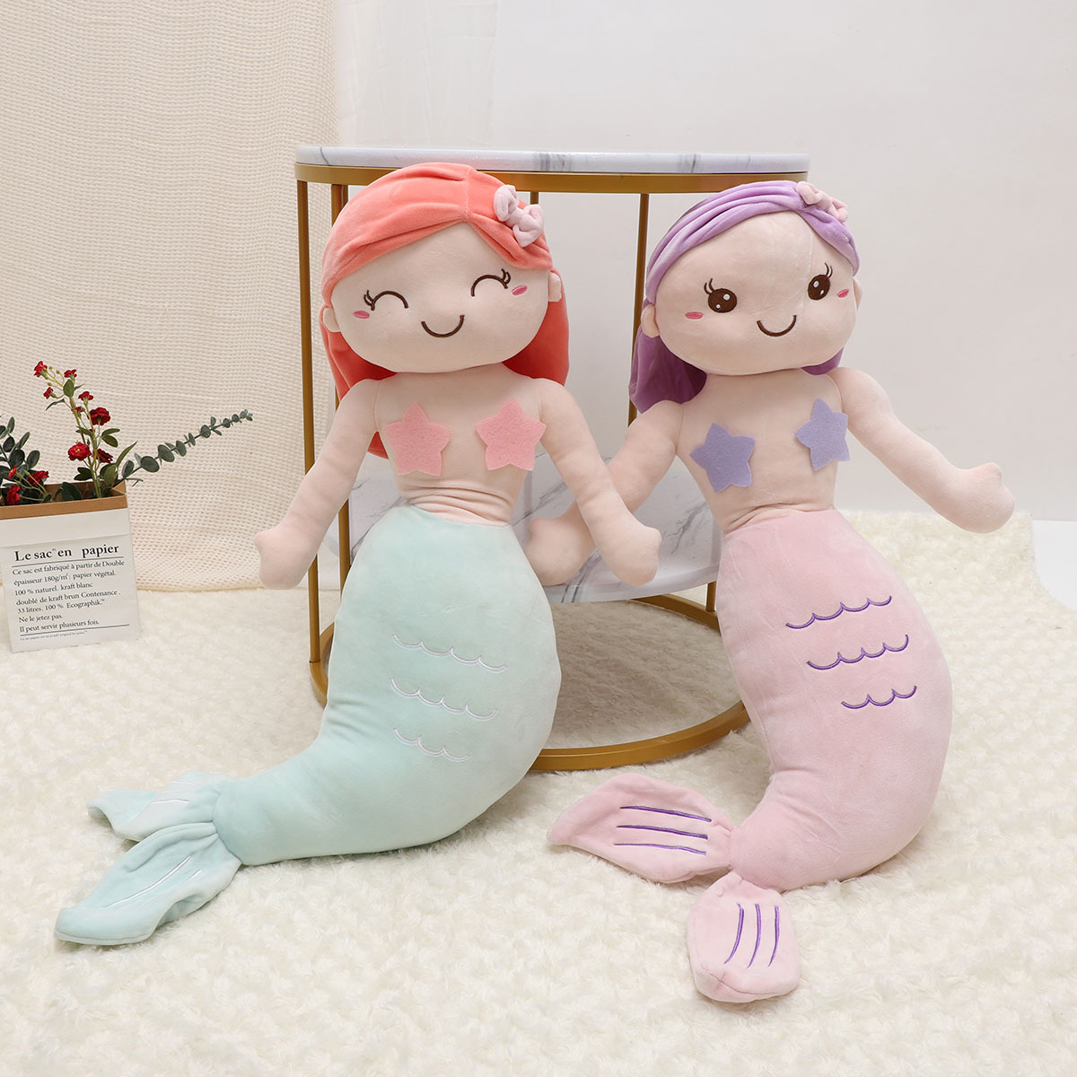 귀여운 발톱 기계 인형 스몰 사이즈 인어 인형 소녀 인형 봉제 장난감 선물
