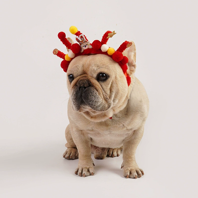 Собака новогодний праздничный обруч для волос творческие благословения плюшевые головные уборы на вид животных домашние кошки праздничные новогодние украшения