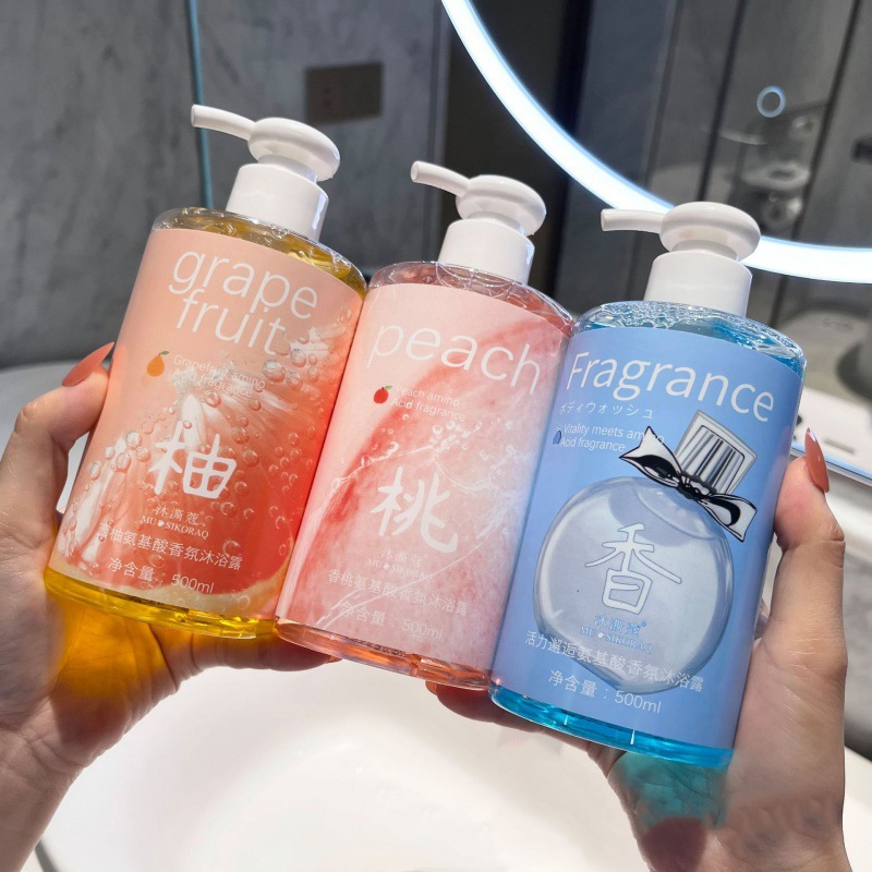 同款水蜜桃西柚氨基酸香氛沐浴露持久留香滋潤保濕沐浴液批發