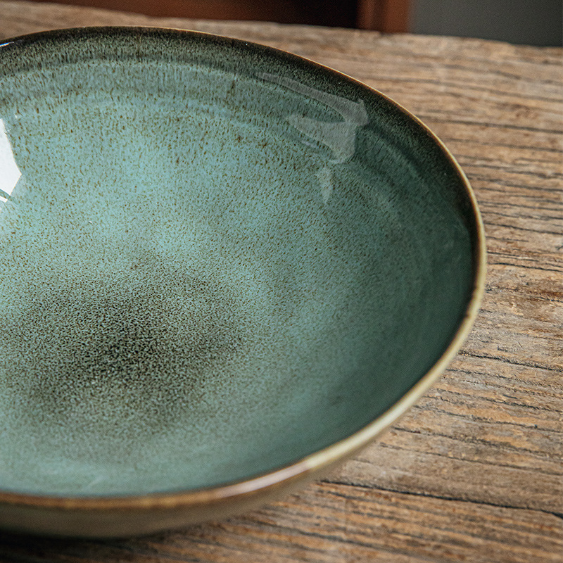 Cuenco de cubo de forma especial de 8 pulgadas de cambio de horno irregular cuenco de cerámica restaurante exportación transfronteriza cuenco de fideos retro