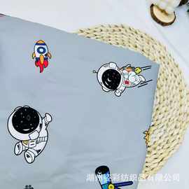 韩国40s骑兵斜数码印花面料童装风衣派克服羽绒服棉服卡通太空人