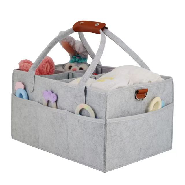 亚马逊新款毛毡收纳包  毛毡尿不湿收纳袋  妈咪尿不湿包化妆包