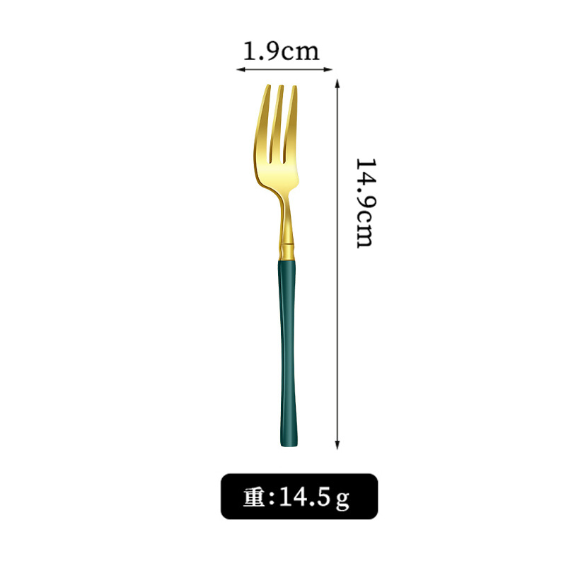 [골드+그린] 티 포크*1
