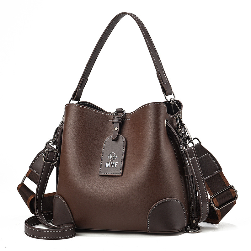 Women's Retro Bucket Bag Large Capacity Single Shoulder Handbag_voghion.com