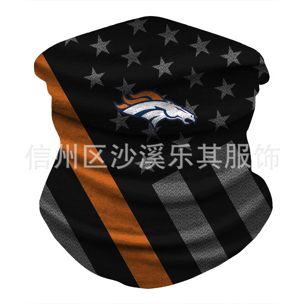 Máscara de impresión digital 3D para equipos de la NFL europeos y estadounidenses Montar al aire libre a prueba de polvo, protección solar, máscara deportiva a prueba de viento, se puede fijar Zhi