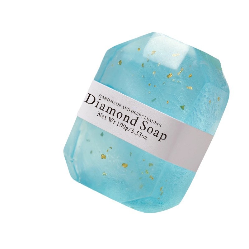 Comercio exterior Jabón de diamante transfronteriza gema artesanal Limpieza de jabón de limpieza aceite esencial jabón refrescante al por mayor Jabón de cristal de Aurora
