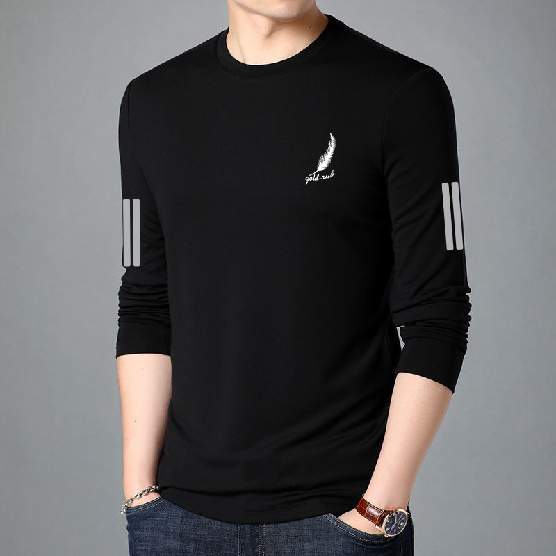 [올레 할인] 남성용 긴팔 티셔츠 남성용 가을 옷 남성용 느슨한 탄성베이스 셔츠 인쇄 T