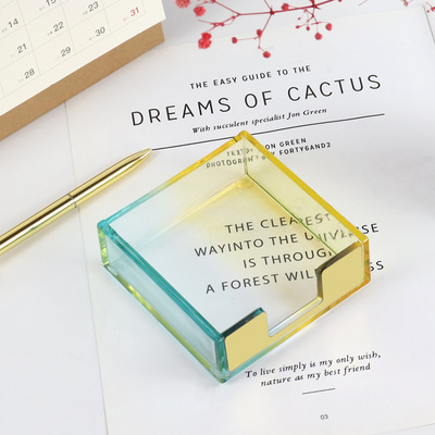 series transparent Acrylic Note Block notes originality to work in an office Supplies business card Sticky storage box