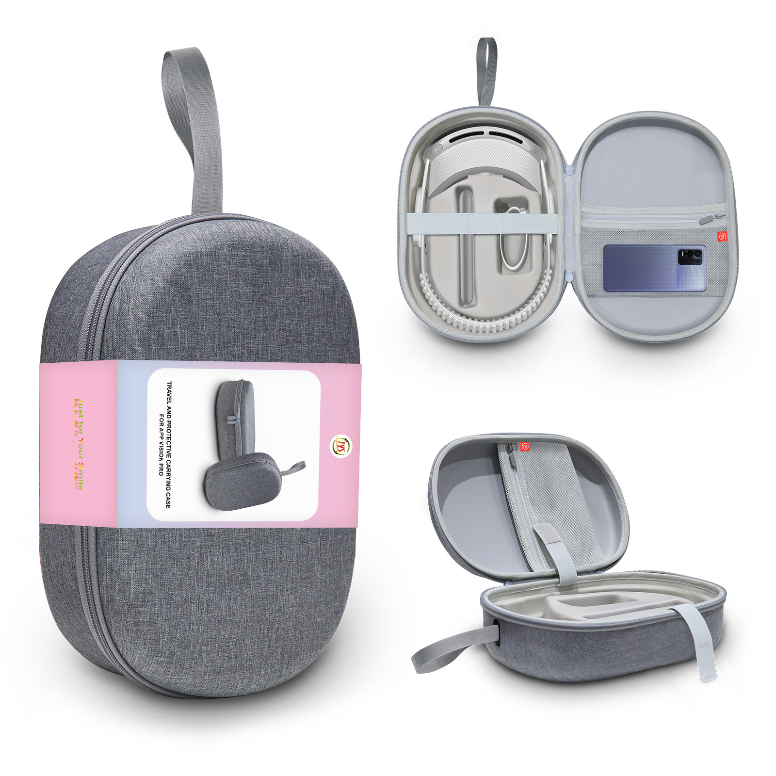 Portable Shockproof VR Storage Bag for Vision Pro Headset JYS Linen/Felt Case