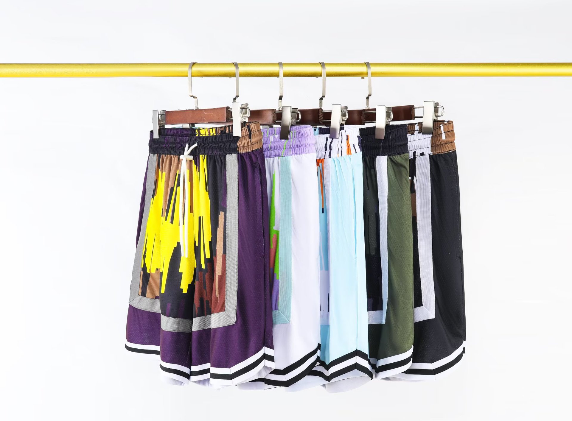 American Basketball Sports Shorts with Double Layer Mesh City Tone Daily Casual Summer Breathable Versatile Capris_voghion.com