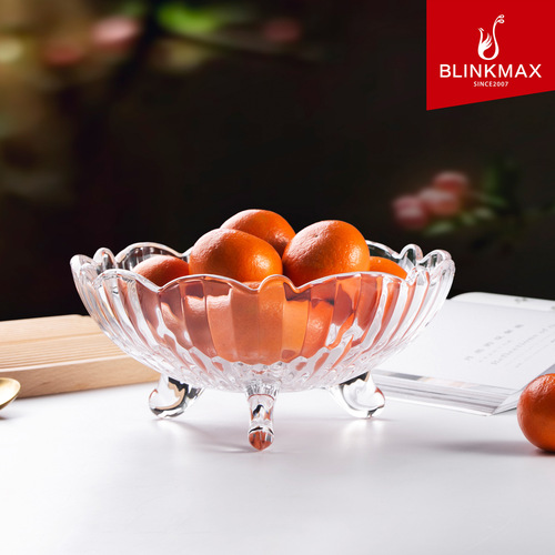 Creative European fruit plate glass candy basin modern living room home crystal coffee table snack internet celebrity fruit basket large size