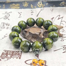 四川金丝楠木手串男盘玩爆满水波龙胆纹珠阴沉木乌木绿料手链女