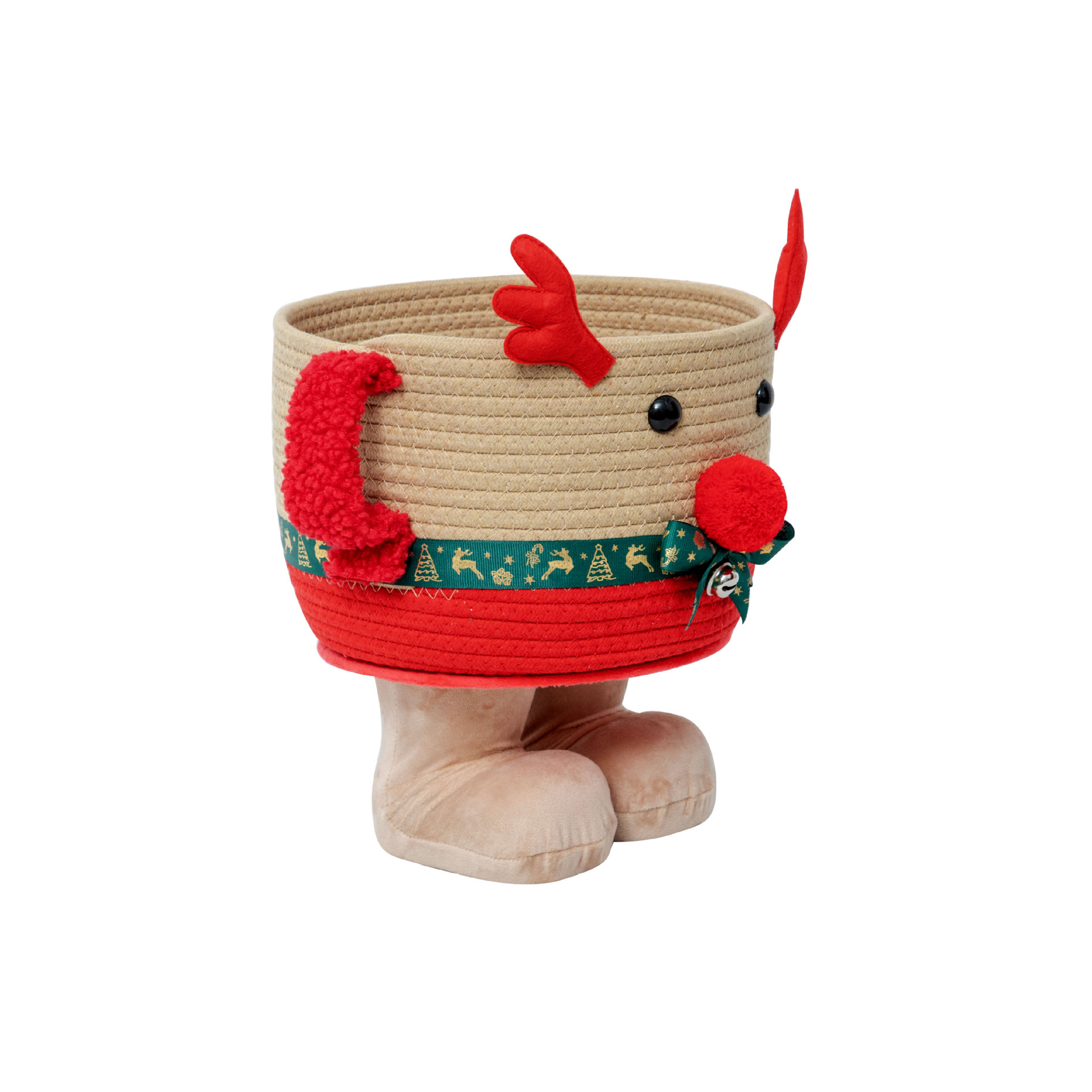 Navidad alce dibujos animados escritorio algodón cuerda de almacenamiento cesta de almacenamiento snack caja de almacenamiento de juguetes cesto de almacenamiento de decoración de artículos diversos