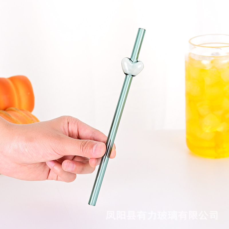 amor pipas de vidrio transparente color tubo recto alto borosilicano resistente al calor jugo de té tubo de vidrio pipas de vidrio de color