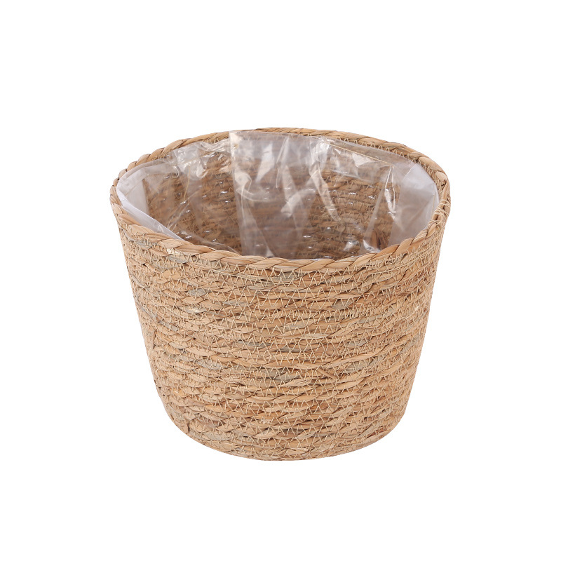 Cesta de tejido de paja explosiva, cesta de tejido de caña simple, cesta de tejido de caña verde interior, oso cub, cub