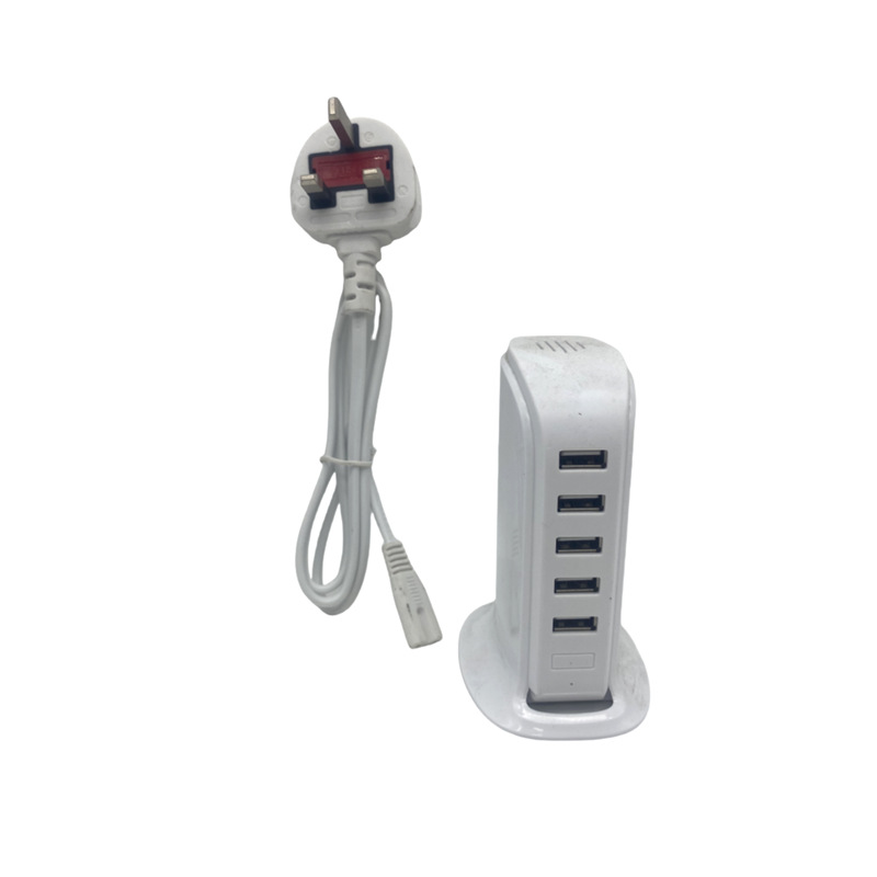 Cargador USB vertical de escritorio, 5 puertos, 5V4A 20W, cargador multipuerto de fábrica al por mayor