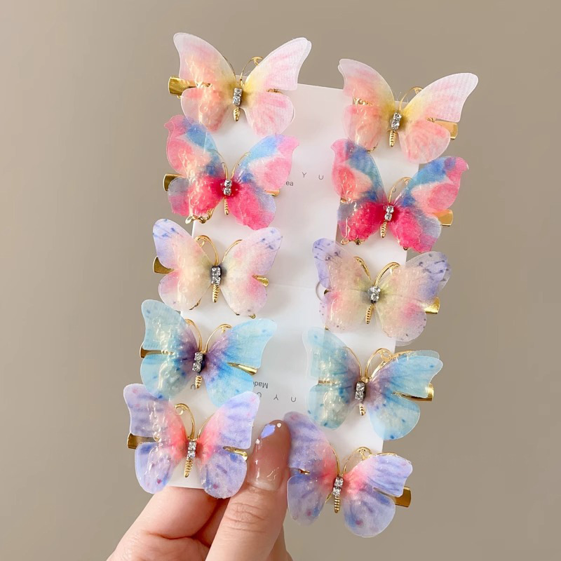 Super hada mariposa horquilla accesorios para el cabello para niños niña bebé lindo tocado horquilla niña flequillo clip lateral tocado